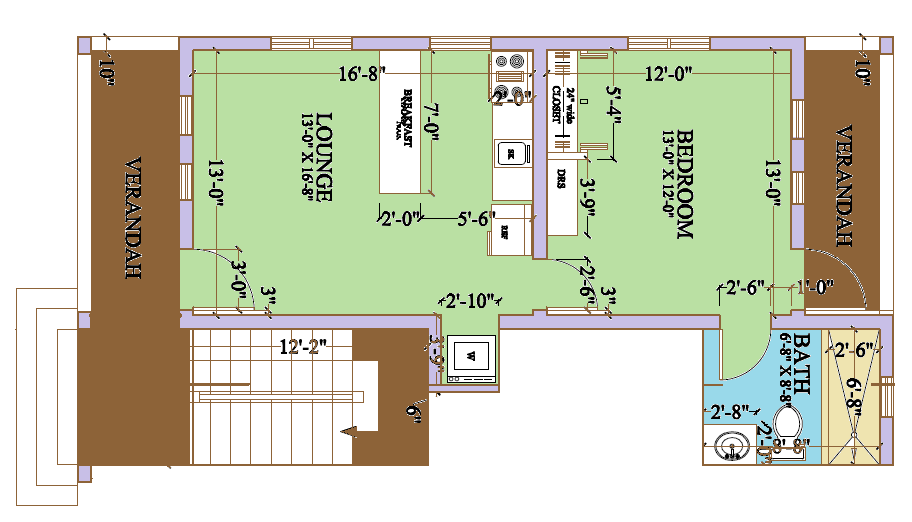 One Bedroom Floor Plan